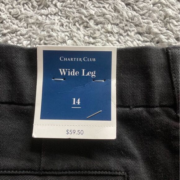 NWT CHARTER CLUB 14 High Waist Wide Leg Trouser - Picture 11 of 12